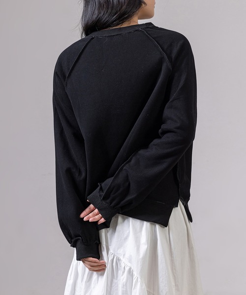 DAY CLOSET（デイ クローゼット）の「レディース 長袖2WAYロゴ×ボーダーリバーシブルスウェット（スウェット・レディース・グレー/ブラック/アイボリー・FREE）」の14枚目の写真