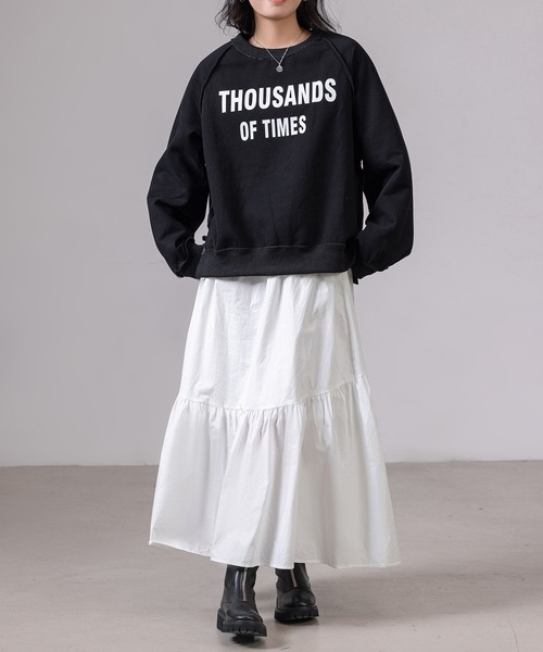 DAY CLOSET（デイ クローゼット）の「レディース 長袖2WAYロゴ×ボーダーリバーシブルスウェット（スウェット・レディース・グレー/ブラック/アイボリー・FREE）」の17枚目の写真