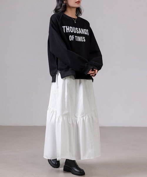 DAY CLOSET（デイ クローゼット）の「レディース 長袖2WAYロゴ×ボーダーリバーシブルスウェット（スウェット・レディース・グレー/ブラック/アイボリー・FREE）」の18枚目の写真