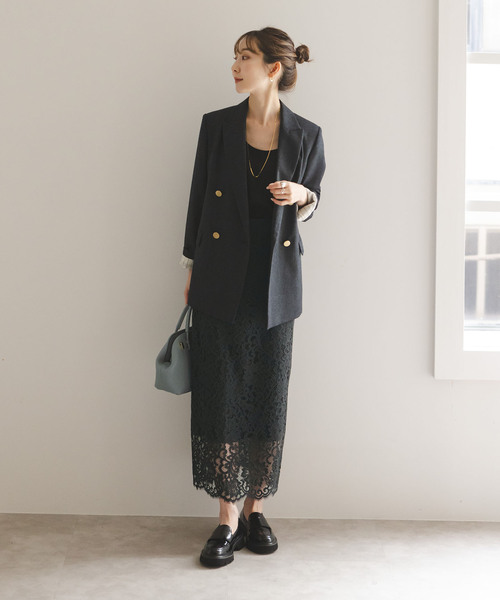 Noble（ノーブル）の「《追加》リバーレースIラインスカート9（スカート・レディース・ホワイト系その他/スミクロ/グレー/ピンク系その他・34/36/38/40）」の5枚目の写真