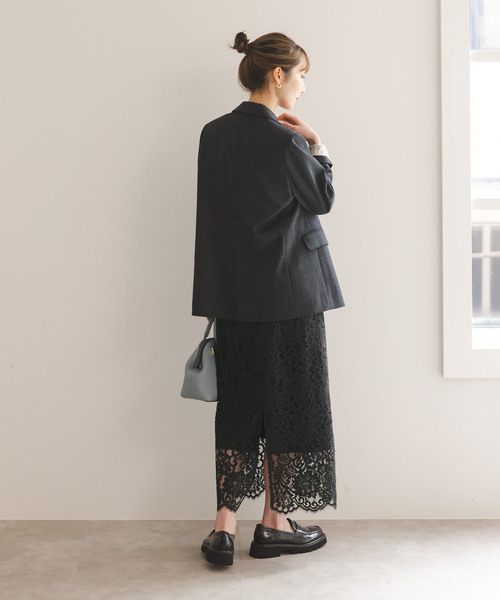 Noble（ノーブル）の「《追加》リバーレースIラインスカート9（スカート・レディース・ホワイト系その他/スミクロ/グレー/ピンク系その他・34/36/38/40）」の7枚目の写真