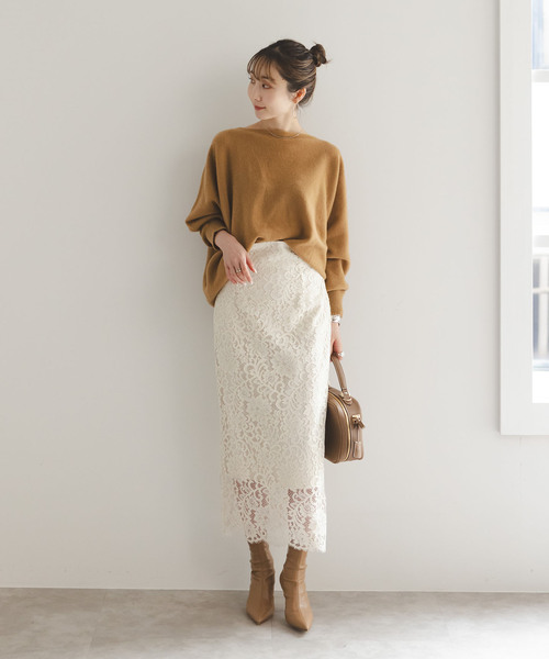 Noble（ノーブル）の「《追加》リバーレースIラインスカート9（スカート・レディース・ホワイト系その他/スミクロ/グレー/ピンク系その他・34/36/38/40）」の14枚目の写真