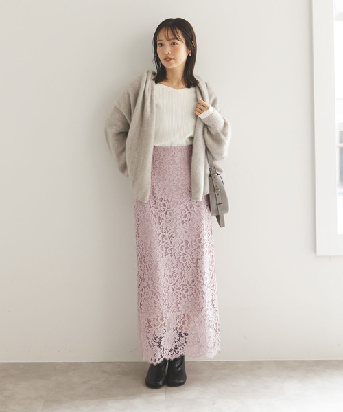 Noble（ノーブル）の「《追加》リバーレースIラインスカート9（スカート・レディース・ホワイト系その他/スミクロ/グレー/ピンク系その他・34/36/38/40）」の16枚目の写真