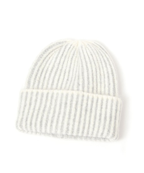 LAKOLE（ラコレ）の「MIXニットキャップ / 145340（ニットキャップ/ビーニー・レディース・オフホワイト/チャコール・FREE）」の2枚目の写真