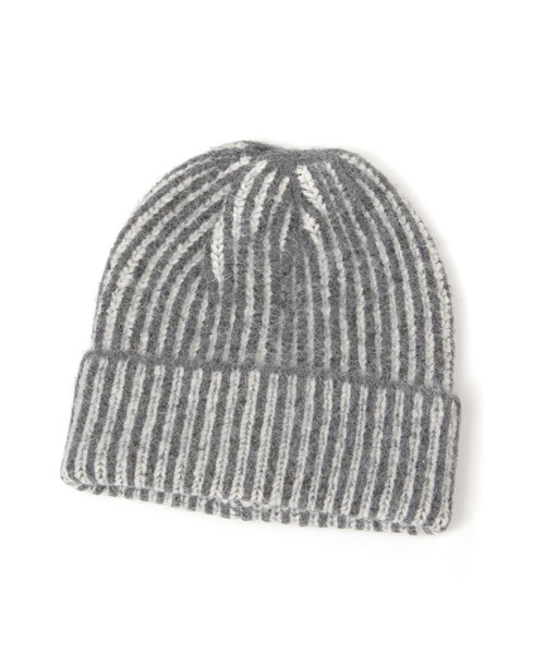 LAKOLE（ラコレ）の「MIXニットキャップ / 145340（ニットキャップ/ビーニー・レディース・オフホワイト/チャコール・FREE）」の4枚目の写真