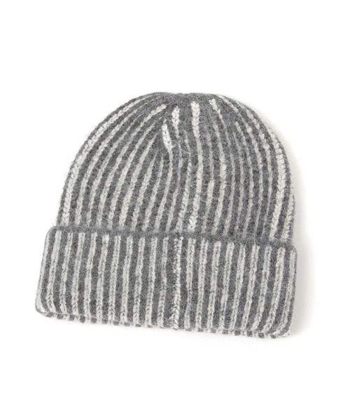 LAKOLE（ラコレ）の「MIXニットキャップ / 145340（ニットキャップ/ビーニー・レディース・オフホワイト/チャコール・FREE）」の5枚目の写真