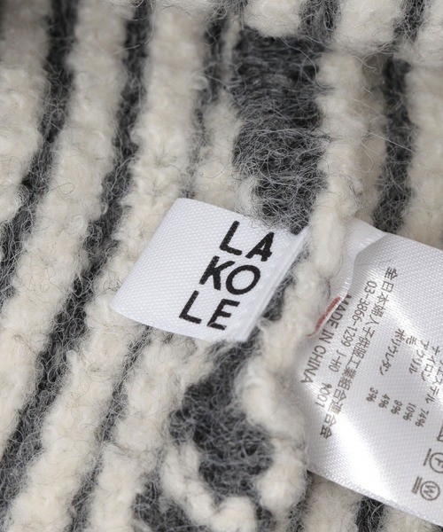 LAKOLE（ラコレ）の「MIXニットキャップ / 145340（ニットキャップ/ビーニー・レディース・オフホワイト/チャコール・FREE）」の8枚目の写真