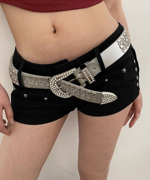 昭和レトロ MISA HIRAMATSU キラキラ✧ ベルト付きジャケット 古着 urge select】Y2K スタッズ ラインストーン ビジュー キラキラ ベルト