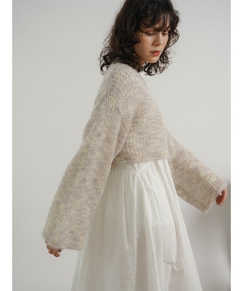 FIKA.(フィーカ)の「Mohair lame loose cropped knit(ニット/セーター・レディース・グレー/ベージュ・MEDIUM)」の11枚目の写真