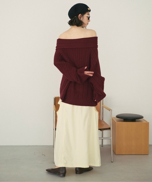 loinnuit offshoulder ribknit オフショルリブニット loin nuit（ロワンニュイ）の「off shoulder rib knit / オフショル