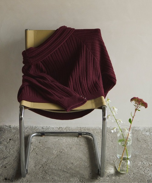 loinnuit offshoulder ribknit オフショルリブニット loin nuit ニット セーター off shoulder rib knit / オフショル