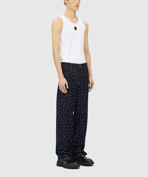 ★MSGM★ライト デニム ロゴ パンツ MSGM(エムエスジイエム) デニム・ジーパン(レディース) - 海外