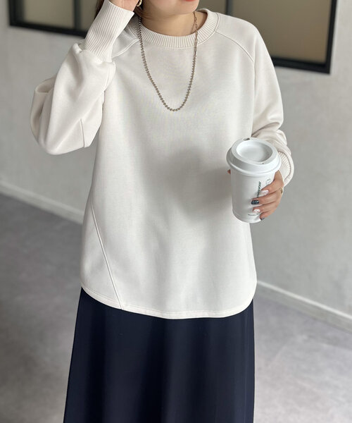 Chez toi（シェトワ）の「軽量ボンディングBACKZIPプルオーバー（Tシャツ/カットソー・レディース・ブラック/グリーン/アイボリー/モカ・FREE）」の6枚目の写真