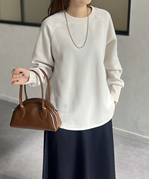 Chez toi（シェトワ）の「軽量ボンディングBACKZIPプルオーバー（Tシャツ/カットソー・レディース・ブラック/グリーン/アイボリー/モカ・FREE）」の7枚目の写真