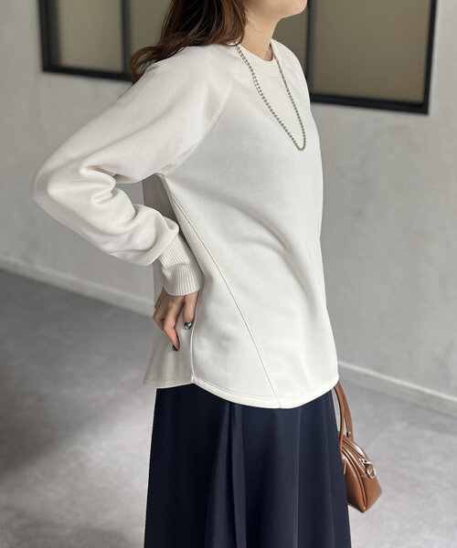 Chez toi（シェトワ）の「軽量ボンディングBACKZIPプルオーバー（Tシャツ/カットソー・レディース・ブラック/グリーン/アイボリー/モカ・FREE）」の8枚目の写真