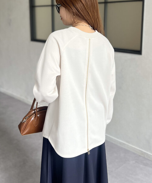 Chez toi（シェトワ）の「軽量ボンディングBACKZIPプルオーバー（Tシャツ/カットソー・レディース・ブラック/グリーン/アイボリー/モカ・FREE）」の11枚目の写真