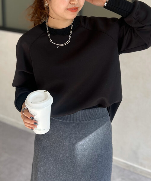 Chez toi（シェトワ）の「軽量ボンディングBACKZIPプルオーバー（Tシャツ/カットソー・レディース・ブラック/グリーン/アイボリー/モカ・FREE）」の22枚目の写真