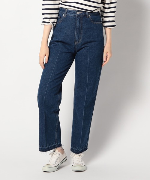 Grand PARK（グランドパーク）の「センターライン入りデニムパンツ（デニムパンツ・レディース・ブルー/ライトブルー・LARGE/MEDIUM）」の2枚目の写真