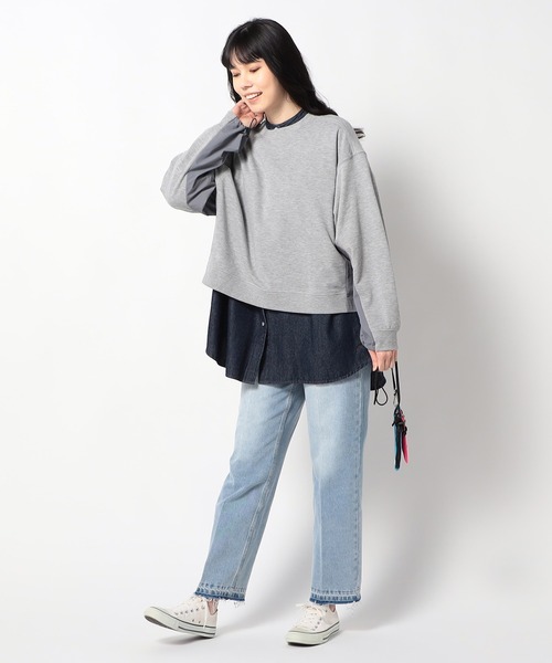 Grand PARK（グランドパーク）の「センターライン入りデニムパンツ（デニムパンツ・レディース・ブルー/ライトブルー・LARGE/MEDIUM）」の11枚目の写真