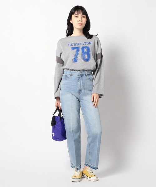 Grand PARK（グランドパーク）の「センターライン入りデニムパンツ（デニムパンツ・レディース・ブルー/ライトブルー・LARGE/MEDIUM）」の12枚目の写真