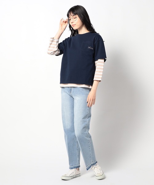 Grand PARK（グランドパーク）の「センターライン入りデニムパンツ（デニムパンツ・レディース・ブルー/ライトブルー・LARGE/MEDIUM）」の14枚目の写真