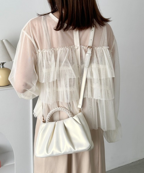 CLEA（クレア）の「パールハンドルミニパーティーバッグ（ハンドバッグ・レディース・シルバー/ピンク/ブラック/アイボリー・FREE）」の10枚目の写真