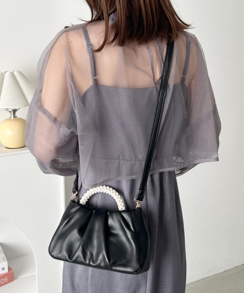 CLEA（クレア）の「パールハンドルミニパーティーバッグ（ハンドバッグ・レディース・シルバー/ピンク/ブラック/アイボリー・FREE）」の13枚目の写真