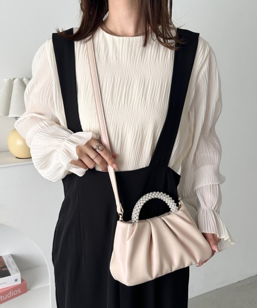 CLEA（クレア）の「パールハンドルミニパーティーバッグ（ハンドバッグ・レディース・シルバー/ピンク/ブラック/アイボリー・FREE）」の17枚目の写真