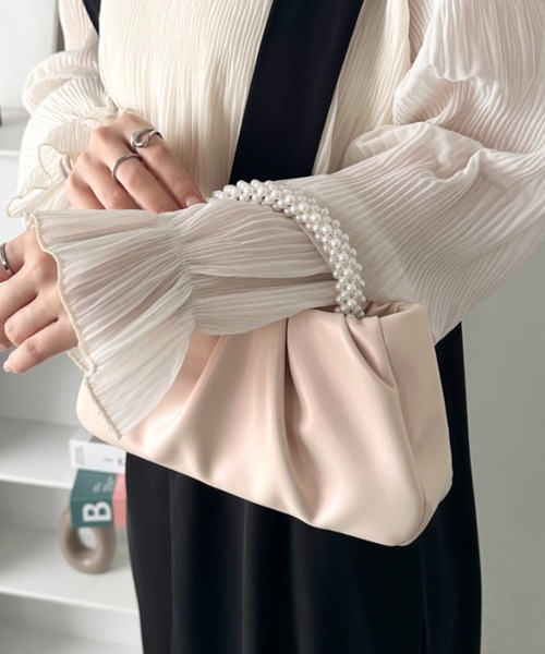 CLEA（クレア）の「パールハンドルミニパーティーバッグ（ハンドバッグ・レディース・シルバー/ピンク/ブラック/アイボリー・FREE）」の19枚目の写真