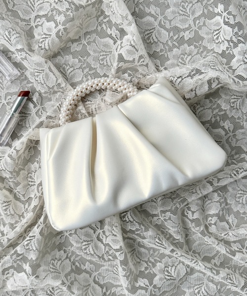 CLEA（クレア）の「パールハンドルミニパーティーバッグ（ハンドバッグ・レディース・シルバー/ピンク/ブラック/アイボリー・FREE）」の11枚目の写真