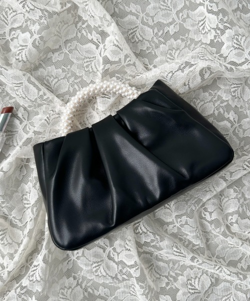 CLEA（クレア）の「パールハンドルミニパーティーバッグ（ハンドバッグ・レディース・シルバー/ピンク/ブラック/アイボリー・FREE）」の15枚目の写真