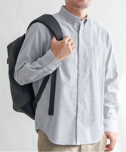 ikka(イッカ)の「【吸水速乾】イージーケアオックスボタンダウンシャツ(シャツ/ブラウス・メンズ・ダークラベンダー/グリーン/ホワイト/オフホワイト/その他5/ネイビー・XL/L/M/S)」の6枚目の写真