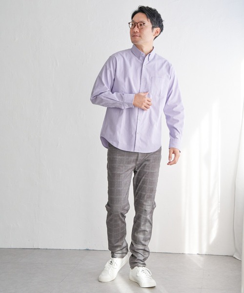 ikka(イッカ)の「【吸水速乾】イージーケアオックスボタンダウンシャツ(シャツ/ブラウス・メンズ・ダークラベンダー/グリーン/ホワイト/オフホワイト/その他5/ネイビー・XL/L/M/S)」の20枚目の写真