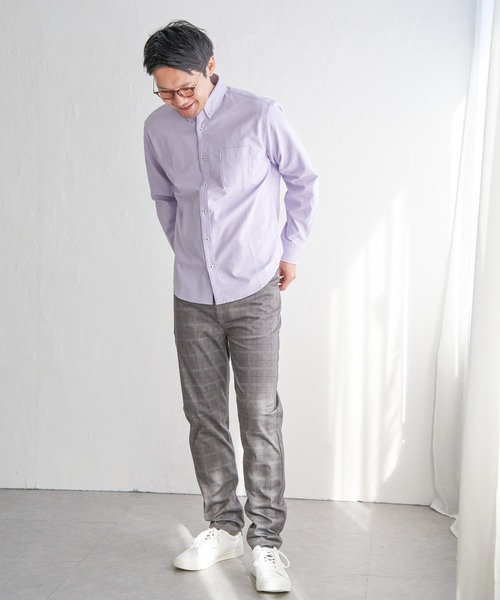 ikka(イッカ)の「【吸水速乾】イージーケアオックスボタンダウンシャツ(シャツ/ブラウス・メンズ・ダークラベンダー/グリーン/ホワイト/オフホワイト/その他5/ネイビー・XL/L/M/S)」の21枚目の写真