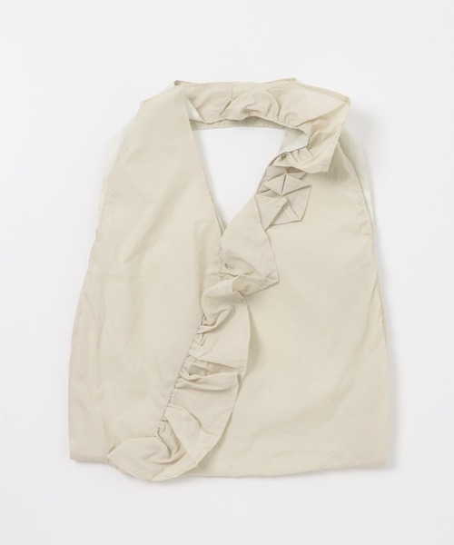 SMELLY（スメリー）の「カシュクールフリルトート（トートバッグ・レディース・ブラック/アイボリー・-）」の16枚目の写真