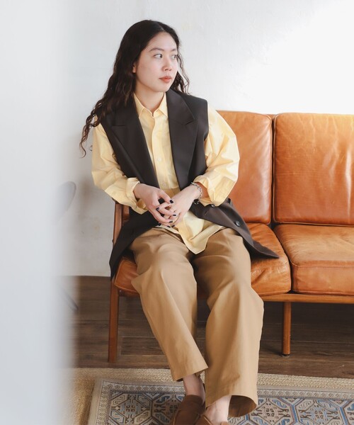 B:MING by BEAMS(ビーミングバイビームス)の「SIMPLE YET トロピカル ダブルボタン ジレ(ベスト・レディース・ブラウン系その他4/カーキ・ONE SIZE)」の10枚目の写真