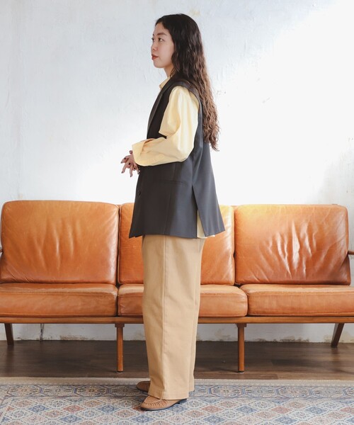 B:MING by BEAMS(ビーミングバイビームス)の「SIMPLE YET トロピカル ダブルボタン ジレ(ベスト・レディース・ブラウン系その他4/カーキ・ONE SIZE)」の12枚目の写真