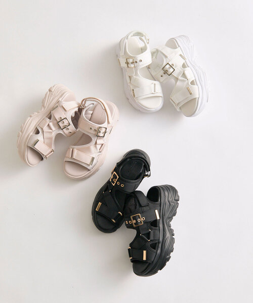 OLIVE des OLIVE（オリーブデオリーブ）の「バックル付きスポーツサンダル（サンダル・レディース・ブラック/ホワイト/ベージュ・SMALL/MEDIUM/LARGE）」の20枚目の写真