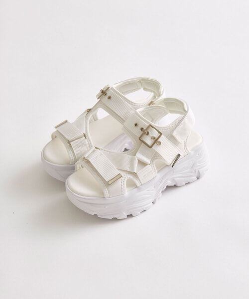 OLIVE des OLIVE（オリーブデオリーブ）の「バックル付きスポーツサンダル（サンダル・レディース・ブラック/ホワイト/ベージュ・SMALL/MEDIUM/LARGE）」の21枚目の写真