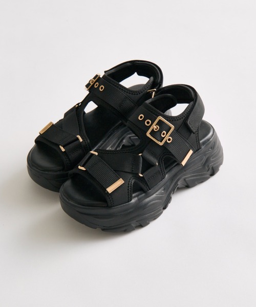 OLIVE des OLIVE（オリーブデオリーブ）の「バックル付きスポーツサンダル（サンダル・レディース・ブラック/ホワイト/ベージュ・SMALL/MEDIUM/LARGE）」の12枚目の写真