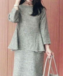 aquagarage | ツイードペプラムトップス(シャツ/ブラウス)