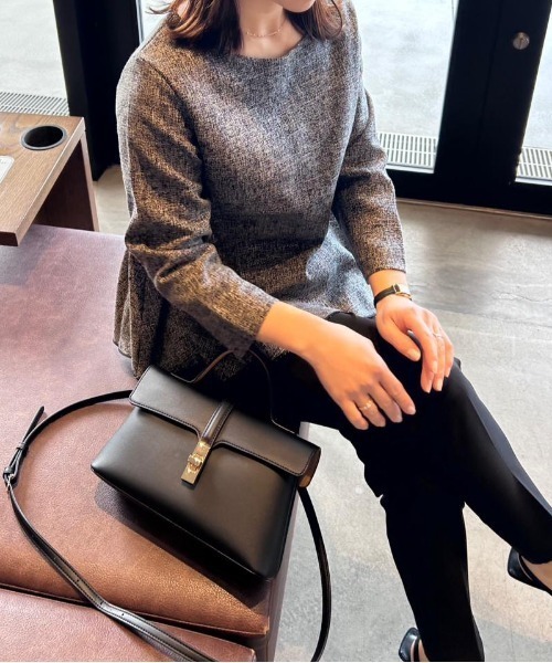 aquagarage（アクアガレージ）の「ツイードペプラムトップス（シャツ/ブラウス・レディース・ブラック/グレー/チャコール・M/L/S）」の4枚目の写真