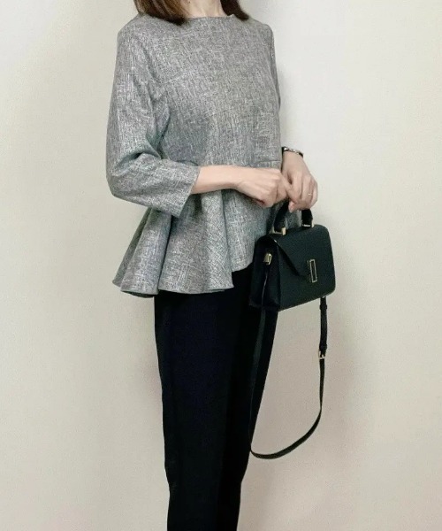 aquagarage（アクアガレージ）の「ツイードペプラムトップス（シャツ/ブラウス・レディース・ブラック/グレー/チャコール・M/L/S）」の14枚目の写真