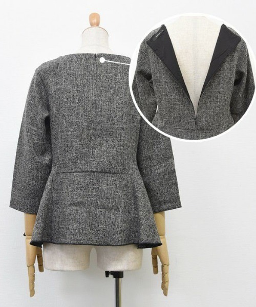 aquagarage（アクアガレージ）の「ツイードペプラムトップス（シャツ/ブラウス・レディース・ブラック/グレー/チャコール・M/L/S）」の17枚目の写真