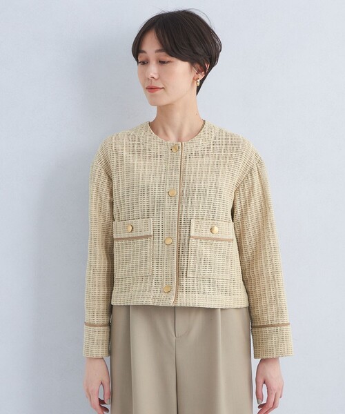 【くるみ餅さま専用】グリーンレーベルリラクシング　ノーカラー　ダブル　ジャケット green label relaxing（グリーンレーベルリラクシング）の