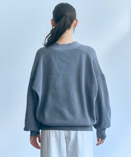 slattgir(スラットジール)の「高身長 Vネックニットカーディガン(トールサイズ)Essenave(ニット/セーター・レディース・グレー/アイボリー・M~L/LL~3L/4L~5L)」の16枚目の写真
