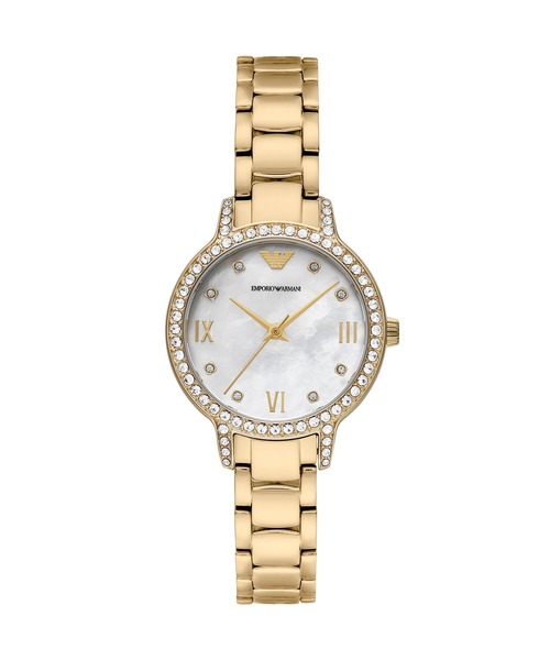エンポリオアルマーニ レディース腕時計 ブレスレット ピアス セット  AR80023 クオーツ ホワイト文字盤 EMPORIO ARMANI 【中古】 | ウォッチ アクセサリー ブランド ウォッチ 電池式 QZ ファッション Aランク EMPORIO ARMANI 腕時計 エンポリオ・アルマーニ レディース アナログ