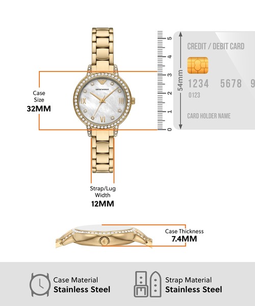 EMPORIO ARMANI(エンポリオアルマーニ)の「エンポリオ・アルマーニ 腕時計 レディース アナログ ステンレス AR11652(アナログ腕時計・レディース・GOLD・FREE)」の7枚目の写真