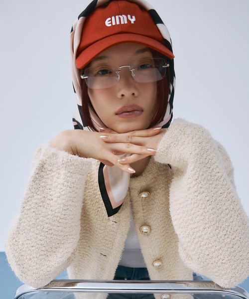 EIMY ISTOIRE（エイミーイストワール）の「スプリングニットツイードジャケット（ノーカラージャケット・レディース・ピンク/その他8/イエロー・F）」の9枚目の写真