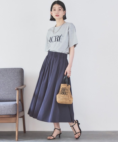 Doux archives（ドゥアルシーヴ）の「リバーシブルタフタスカート（スカート・レディース・ネイビー/ベージュ・FREE）」の4枚目の写真